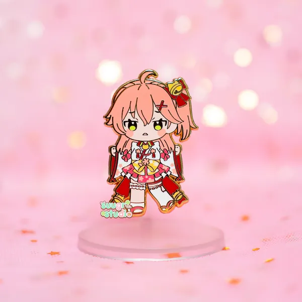 Hololive Vtuber Sakura Miko Enamel Pin, Fan Merch - [A Grade] / Locking Clasps
