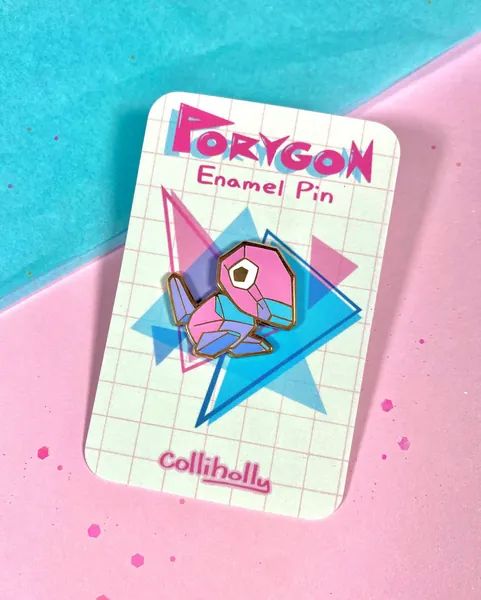Porygon Glow-in-the-Dark Hard Enamel Pin - 1in.