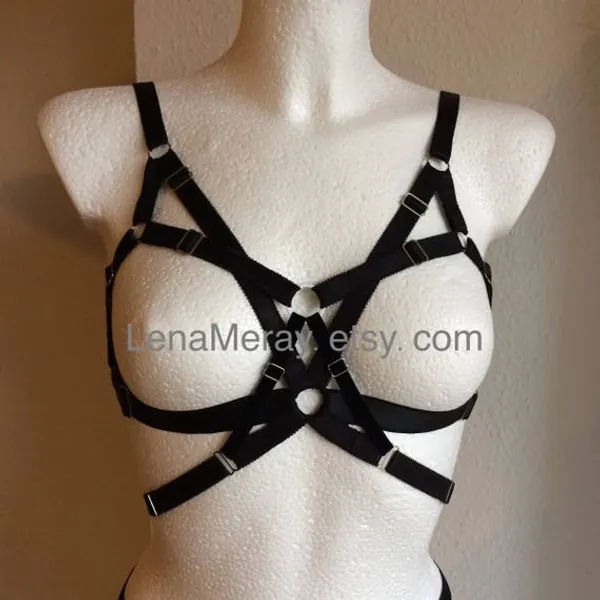 Harness Bra  Strappy Lingerie  Body Harness  Black Lingerie | Etsy