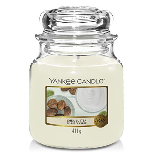 Yankee Candle Duftkerze | Shea Butter | Brenndauer bis zu 75 Stunden | Mittelgroße im Glas - Shea Butter - Mittelgroße Kerze im Glas - Medium Jar Kerze