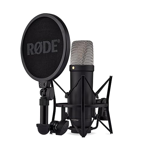 RØDE NT1 5th Generation Large-diaphragm Studio Condenser Microphone with XLR and USB Outputs, Shock Mount and Pop Filter for Music Production, Vocal Recording and Podcasting (Black) - NT1 5th Gen - Black