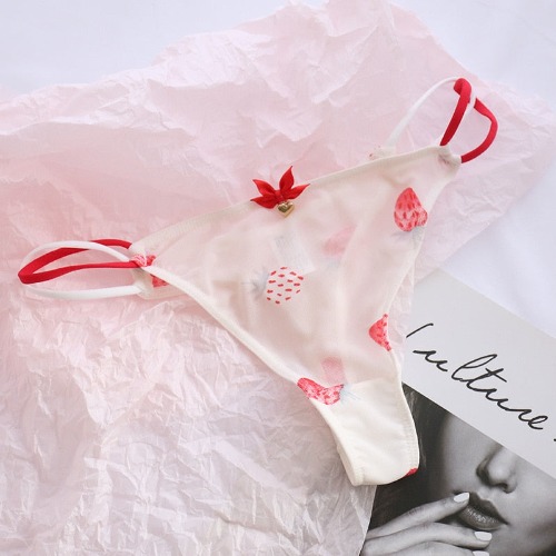 Classic Mesh Thongs - strawberry