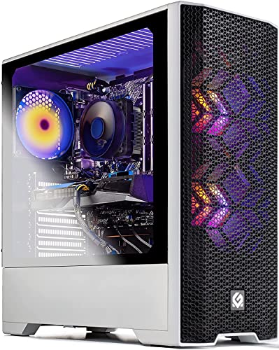 Skytech Gaming Skytech Blaze 3.0 Gaming PC Desktop – Intel i5-11400F, RX 6600, 1TB NVME, 16G DDR4 3200, 120mm AIO, AC Wi-Fi, Windows 10 Home 64-bit, White - 11400F | 6600