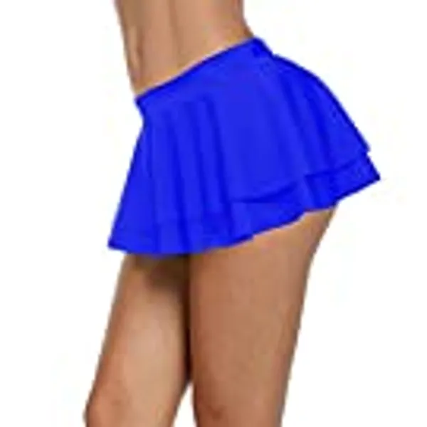Afibi Women Sexy Pleated Mini Skirt Solid Ruffle Lingerie Skirts