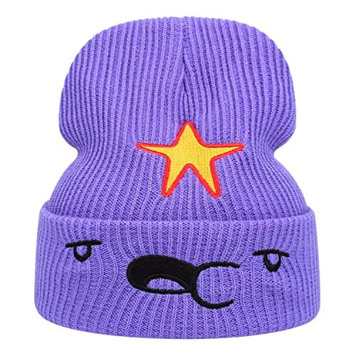 Adventure Time Anime Beanie Hats for Adults Men Women Funny Hat - Purple