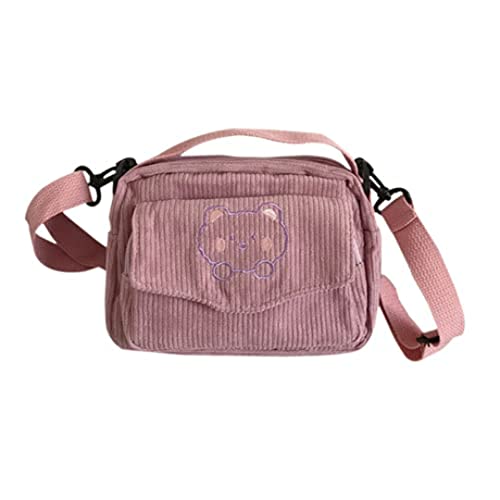 GGOOB Kawaii Purse Crossbody Bag Kawaii Wallet Kawaii Crossbody Bag Kawaii Corduroy Purse - Pink