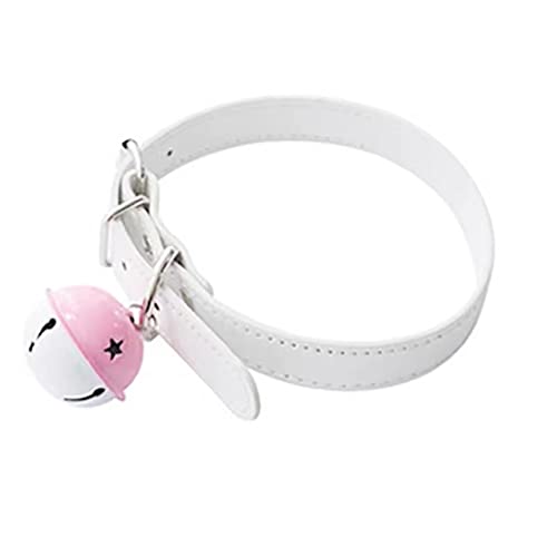 SWAGPAI Handmade Cosplay Choker Lolita Kitty Bell Collar Women Leather Bow Choker Necklace - White