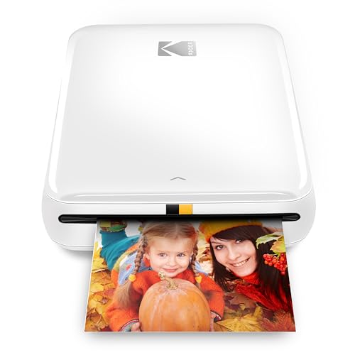 KODAK Step Wireless Mobile Photo Mini Color Printer (White) Compatible w/ iOS & Android, NFC & Bluetooth Devices, 2x3 - Printer - White