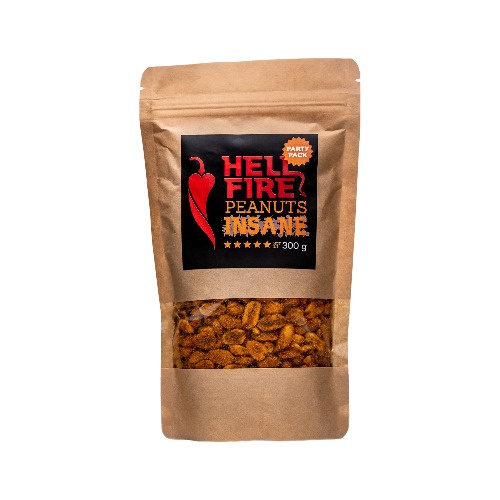I LOVE SPICY Hellfire Peanuts Insane Extreem 300 g Hete Pinda's Gekruid met Carolina Reaper Chili Peper, Heetheid 5/5 - 300 g