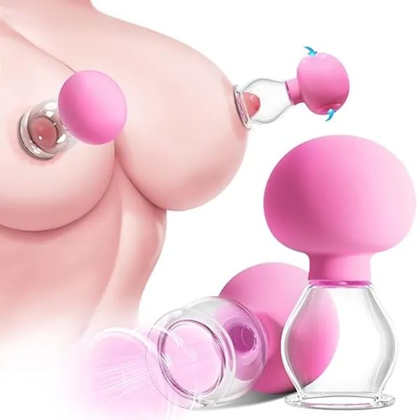 Nipple Sucker Adult Sex Toys - 1 Pair BDSM Nipple Toys Stimulator for Couples Pleasure, Manual Suction Mini Foreplay Flirting Nipple Pump for Women Sex, Nipple Corrector for Inverted Flat Shy Nipples