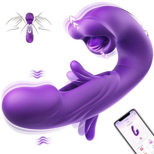 Koxten Thrusting Vibrator Sex Toys - G Spot Vibrator Women Sex Toys with 7 Flapping & Vibrating & Licking Modes Tongue Toy for Women for Clitoral Stimulation Thrusting Dildo Anal Sex Toys Adult Toys