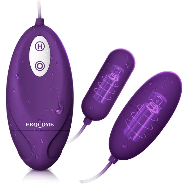 Wireless Bullet Vibrator Love Eggs with 12 Vibration Modes for Thrilling Internal Pleasure, EROCOMR Remote Control Ovular Egg Clitoral Stimulator for Couple Foreplay Waterproof Silicon - Double Vibrator Egg