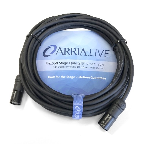 Arria.Live 25' FlexSoft Stage-Quality Ethernet Cable with Smart Convertible EtherCon Style Connectors - 25'