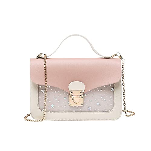 Printed mobile phone star single shoulder Sequin bag Lady Phone Bag Phone Bag and Wallet Purse Handbag - pink