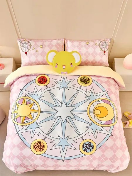 CARDCAPTOR SAKURA | SHEIN Cartoon Printed Duvet Cover Set