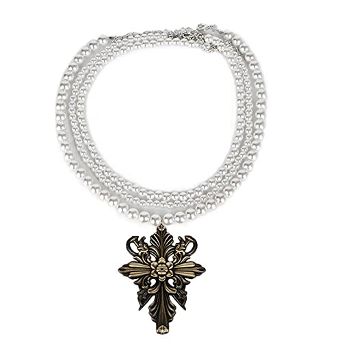 Game Lady Dimitrescu Necklace Vampire Pearl Necklace Cosplay Jewelry Costume Props