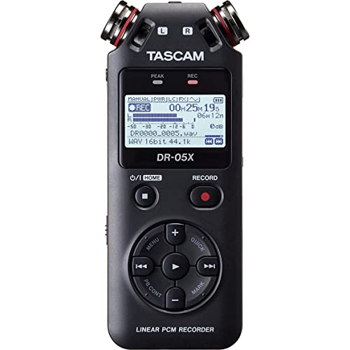 Tascam DR-05X Stereo Handheld Digital Audio Portable Recorder and USB Audio Interface, Pro Field, AV, Music, Dictation Recorder