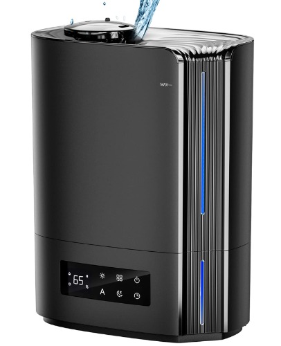 Humidifiers for Bedroom, 6L Top Fill Cool Mist Humidifiers for Large Room for Plants,TABYIK Air humidifier with Humidistat and Timer, with Essential Oil Diffuser Quiet for Home - Black