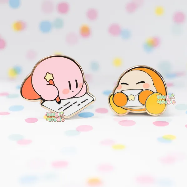 Poyo and Dee "Pen Pals" Hard Enamel Pin - Set of Both / [A Grade] / Locking Clasp