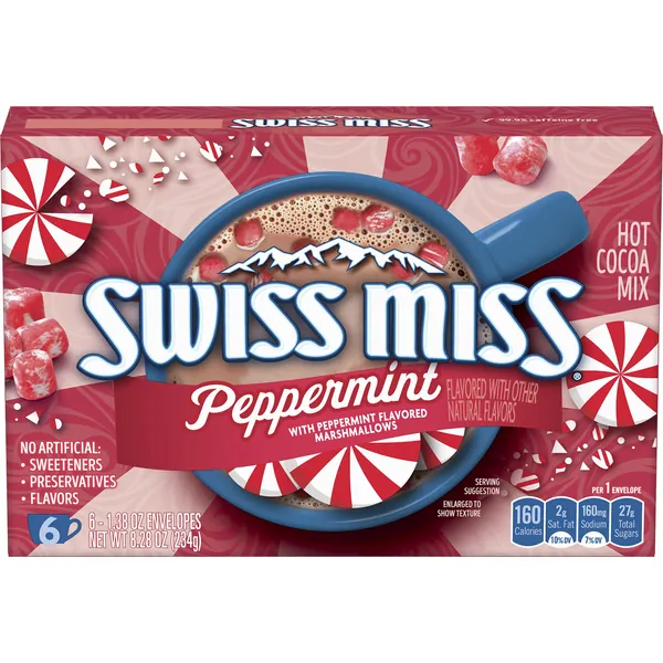 Swiss Miss Peppermint Flavor Hot Cocoa Mix, 1.38 oz 6 ct - 