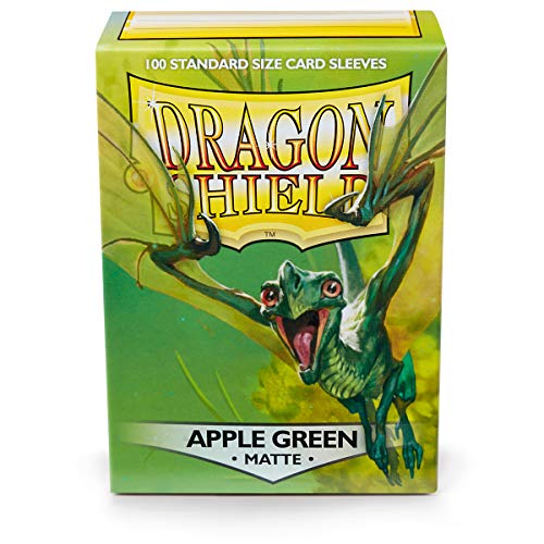 Dragon Shield Standard Size Sleeves – Matte Apple Green 100CT - Card Sleeves are Smooth & Tough - Compatible with Pokemon, Yugioh, & Magic The Gathering Card Sleeves – MTG, TCG, OCG