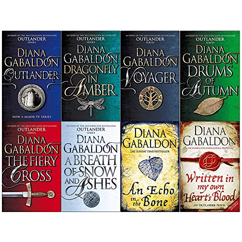 Outlander Series 8 Books Collection Set by Diana Gabaldon (Outlander,Dragonfly in Amber,Voyager,Drums of Autumn,Fiery Cross,Breath of Snow and Ashes,An Echo in the Bone,Written in My Own Hearts Blood)
