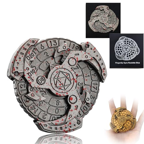 Shadow Roulette Dice Spinner for DND Dice Set, 7-in-1 Dragon Metallic D&D Dice with Gift Case for Dungeons and Dragon Game, RPG Role Playing Table Game Gifts (Bloodstain) - Bloodstain