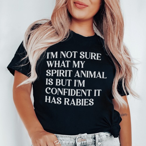 I'm Not Sure What My Spirit Animal Is Tee - Black Heather / 2XL