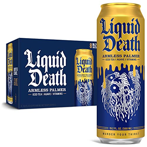 Liquid Death Iced Black Tea, Armless Palmer 19.2 oz King Size Cans (8-Pack) - Armless Palmer - 8 Pack