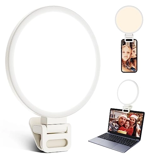 ACMEZING Upgrade Full-Screen Ring Light 60 LED Side Lighting Clip on Light for Phone iPhone Computer Laptop Monitor, Adjustable Light Modes for Live Streaming, Selfie, Video Conference, Zoom Lighting