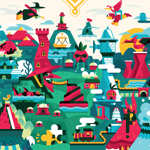 The World of Banjo-Kazooie | Offset 24"x18"