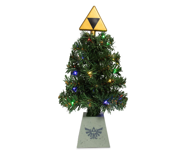 The Legend of Zelda Triforce LED USB-Powered Light-Up Desktop Holiday Tree | Artificial Mini Christmas Tree for Tabletop Party Decoration, Festive Ornaments and Home Decor | Video Game Gifts - 