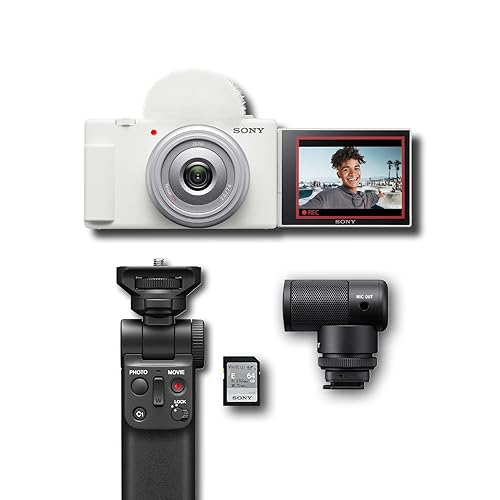 Sony ZV-1F Vlog Camera for Content Creators and Vloggers with Vlogger Accessory Kit, Small and Vlogger Shotgun Microphone ECM-G1 - Black - w/ Content Creator Kit