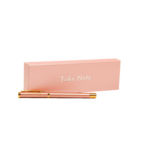 Deluxe Metal Ink Pen (with 5-pack ink refill) - Blush Pink