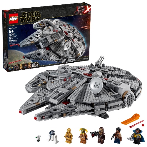 LEGO Star Wars Millennium Falcon 75257 Starship Construction Set, with Finn, Chewbacca, Lando Calrissian, Boolio, C-3PO, R2-D2 and D-O, The Rise of Skywalker Collection - Frustration-Free Packaging
