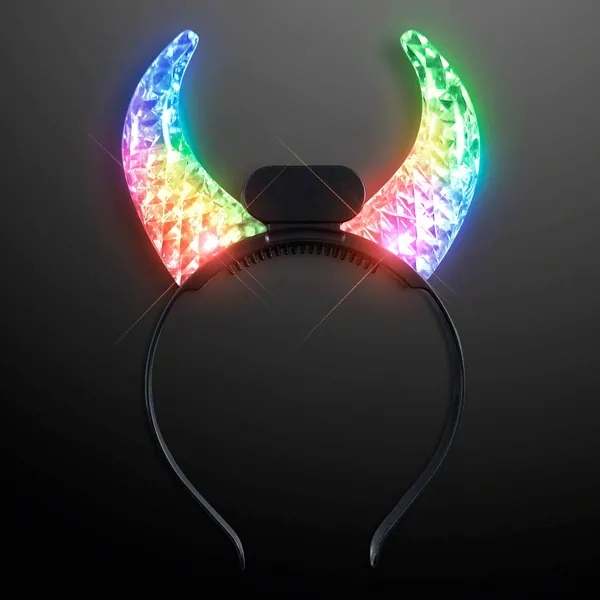Color Change LED Light Up Devil Horn Head Bands - 