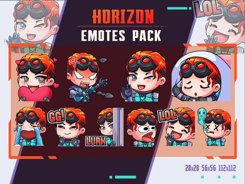 Horizon Apex Legends Emotes, Twitch Emote Pack, Streamer Emotes, Youtube Discord Emote Pack, Emotes For Streamer, Horizon Emotes For Gamer