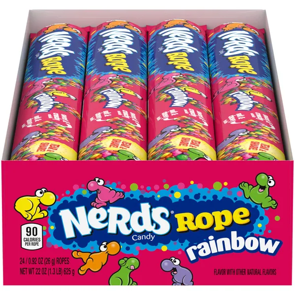 Nerds Rope Rainbow Candy, 0.92 Ounce Package, 24 Count, Pack of 1 - 24 Count (Pack of 1)