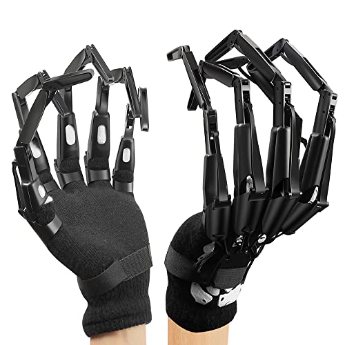 KYWYOYOU Articulated Finger Extensions, Halloween Articulated Fingers, 3D Printed Flexible Finger Extensions Fits All Finger Sizes Articulated Fingers (Black glowing-Upgrade) - Black Luminous