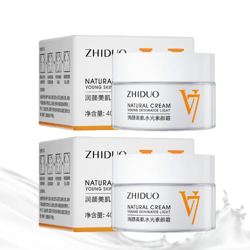 Zhiduo Natural Cream Young Skin Water Light, Moisturizing Tone-Up Cream, V7 Deep Hydration Cream, Korean Moisturizing Tone Up Cream, V7 Face Cream for All Skin Type Face Moisturizer (2pcs) - 2pcs