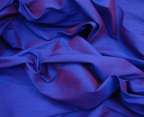 luvfabrics Shantung Dupioni Faux Silk Fabric (Purple, 5 Yards) - Purple - 5 YARDS