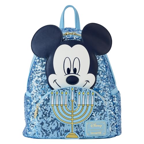 Loungefly Disney Mickey Mouse Hanukkah Sequin Glow Mini Backpack