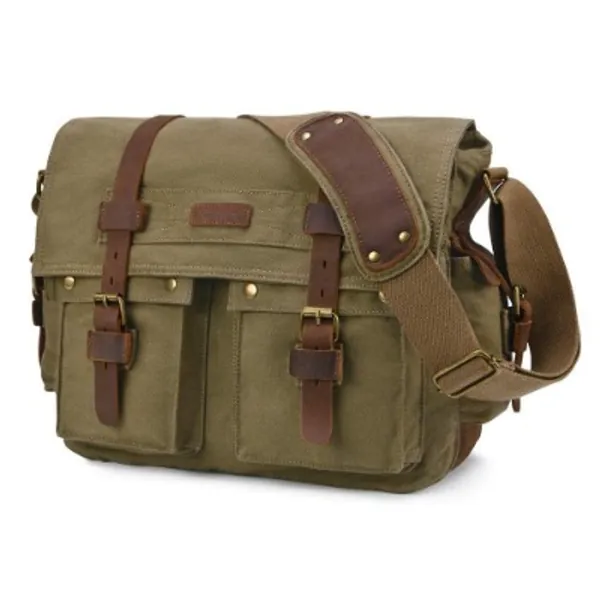 Canvas Leather Shoulder Bag