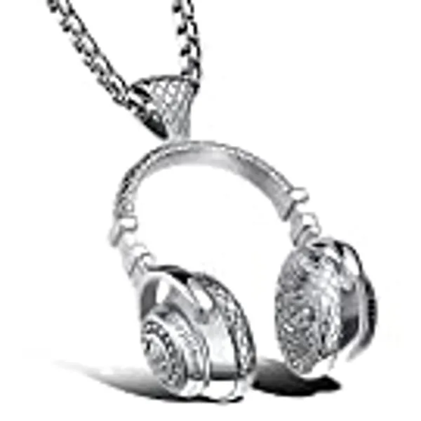 AKarrLili Headphones Necklace Music Pendant Hiphop Fashion chain with 24in chain