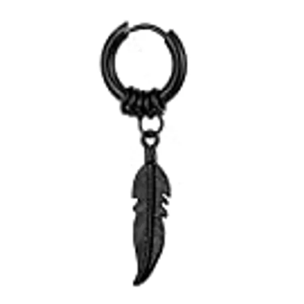 1 Pair Women Earrings Solid Color Feather Shape Stainless Unisex Smooth Drop Earrings Men Earrings