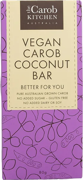 The Broth Sisters Carob Vegan Coconut Bar, 80g