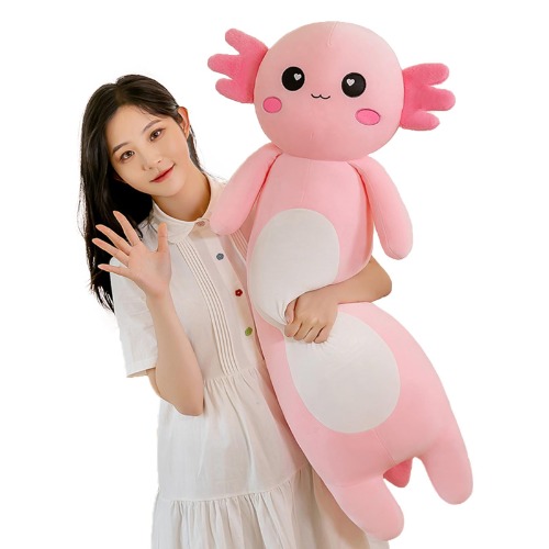 Somao Long Axolotl Plush Pillow, Cute Axolotl Stuffed Animal Body Plush Soft Plushies Doll Toy for Girls Boys(100cm/39.3inch,Pink) - 100cm/39.3inch - Pink
