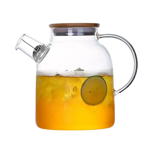 Glass Tea Pot Kettles Stovetop Safe,1000mL Glass Teapot,Stovetop & Microwave Safe Glass Heatproof Borosilicate Glass Teapot Water Pitcher With Bamboo Lid for Loose Leaf,Fruit Tea and Blooming Tea