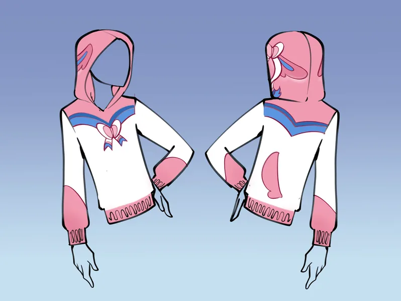 Sylveon cosplay printed fabric hoodie or sweatshirt