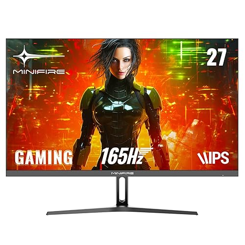 Minifire Gaming Monitor 27 Zoll, 165 Hz, 1ms, AdaptiveSync, IPS, 2xHDMI 2.0/1xDP 1.4 Ports, FHD, sRGB 110%, Monitor PC Bildschirm(MFG27F2 HDMI-Kabel im Lieferumfang enthalten) - 27"/165Hz/HDMI/DP